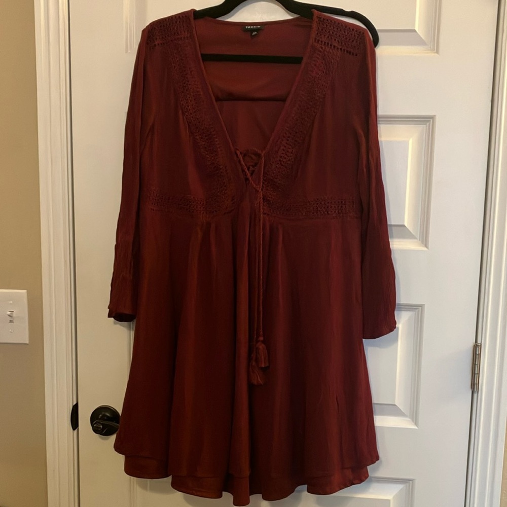 Torrid Red Long Sleeve Dress